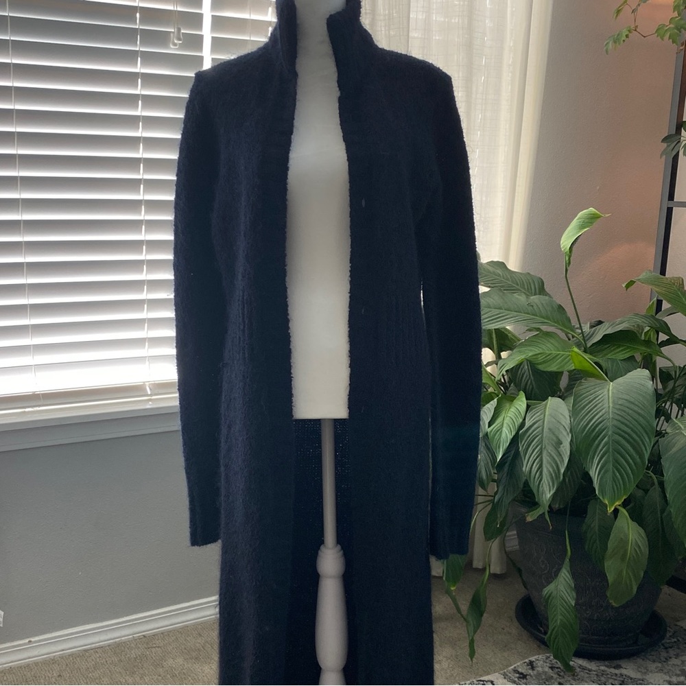 Free People Cozy Long Black Button Down Cardigan